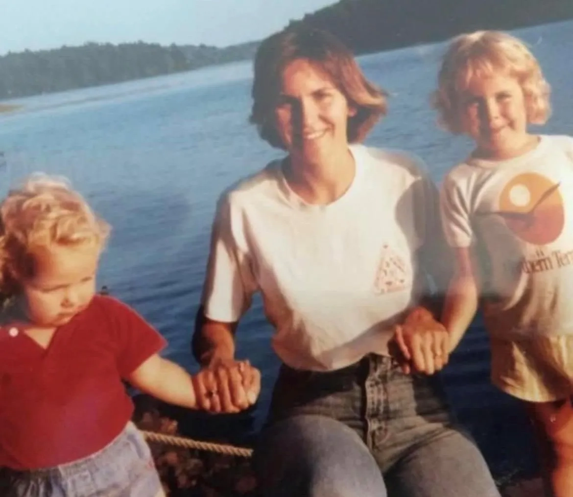 Sarah with her mum and sister