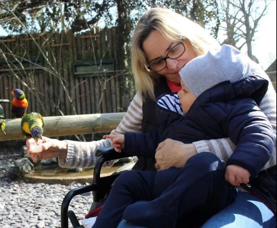 Sarah's mum Norma with her first grandchild