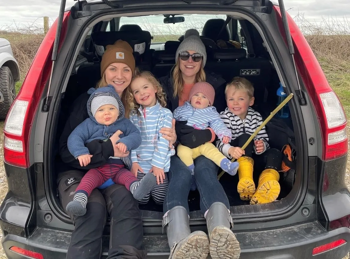 Sarah, her sister and their children after Norma's death