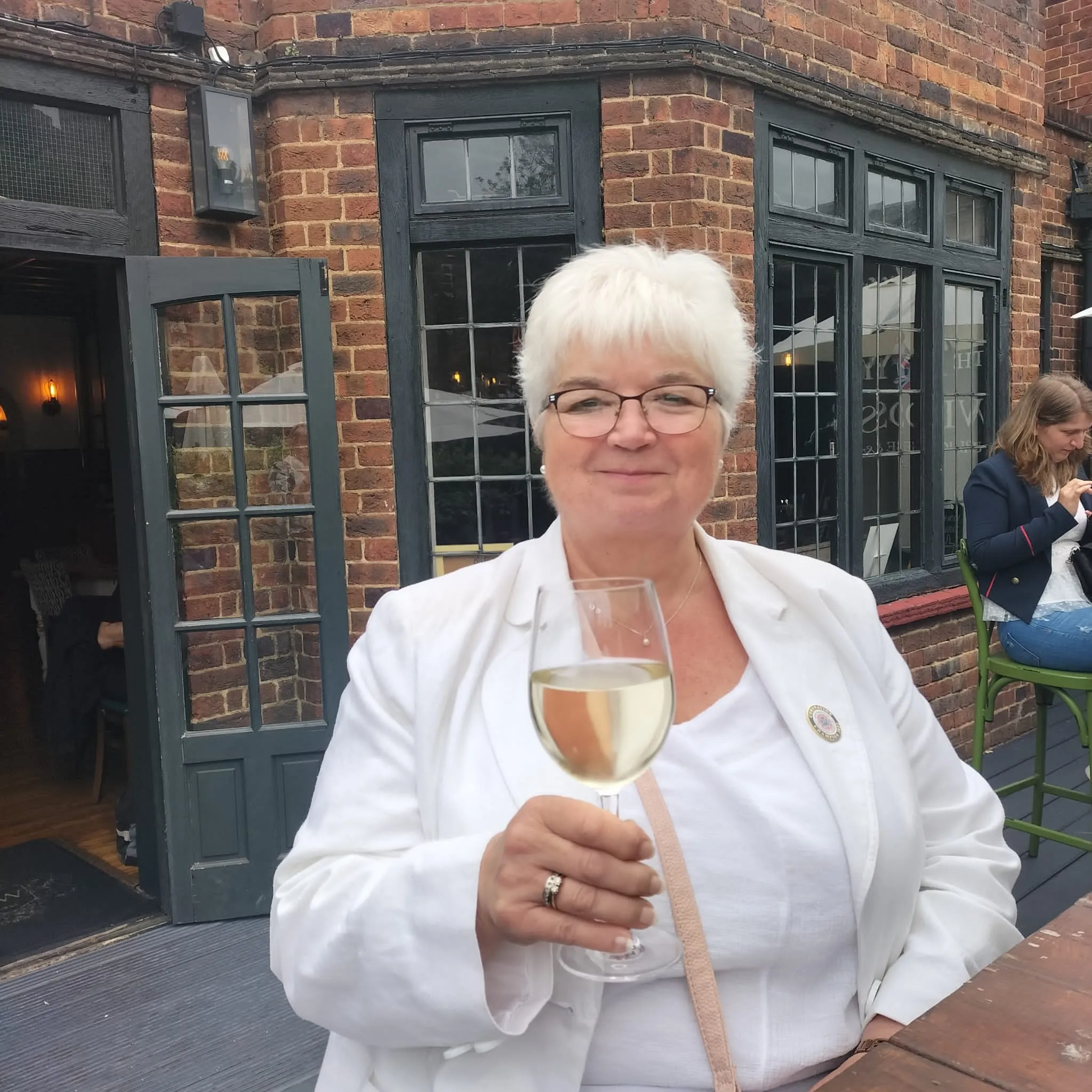 Tracy celebrates receiving the Coronation Champion Award for volunteering 