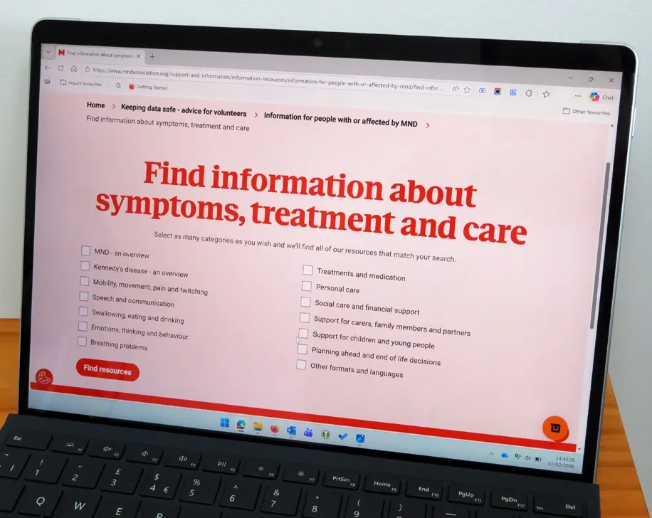 Main page for the care information finder