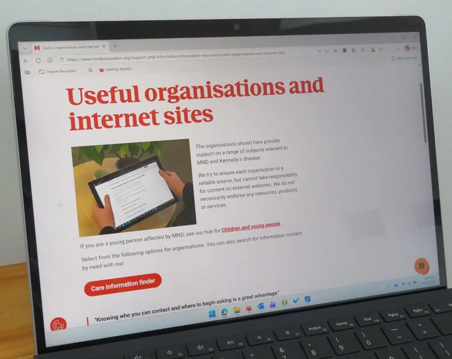 Web page listing useful organisations and websites